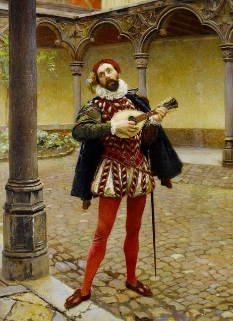 The Song of love, vintage artwork by Pierre Van der Ouderaa, 12x8" (A4) Poster