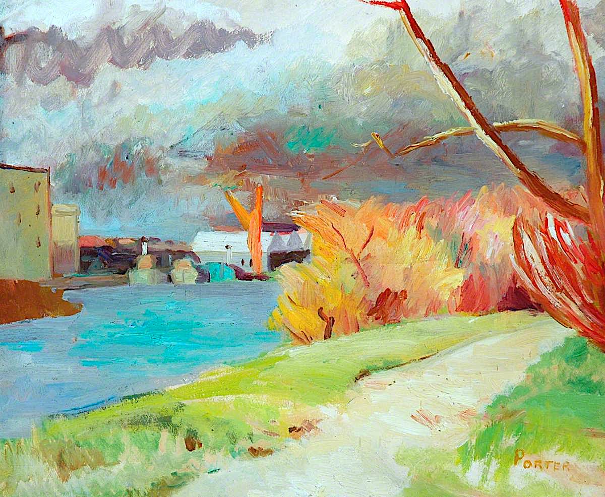 The River at Kew by Frederick James Porter,16x12(A3) Poster