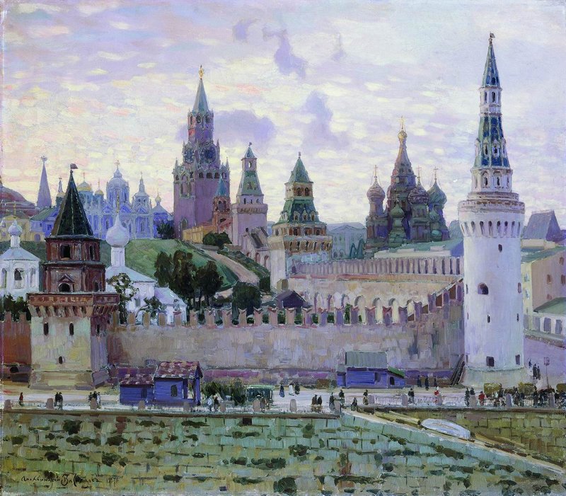 The Moscow Kremlin, vintage artwork by Apollinari Vasnetsov, 12x8" (A4) Poster
