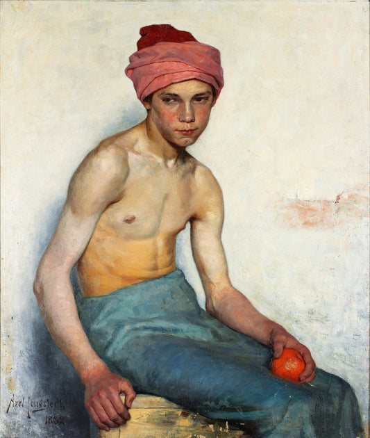 A Young Boy, vintage artwork by Axel Jungstedt, 12x8" (A4) Poster