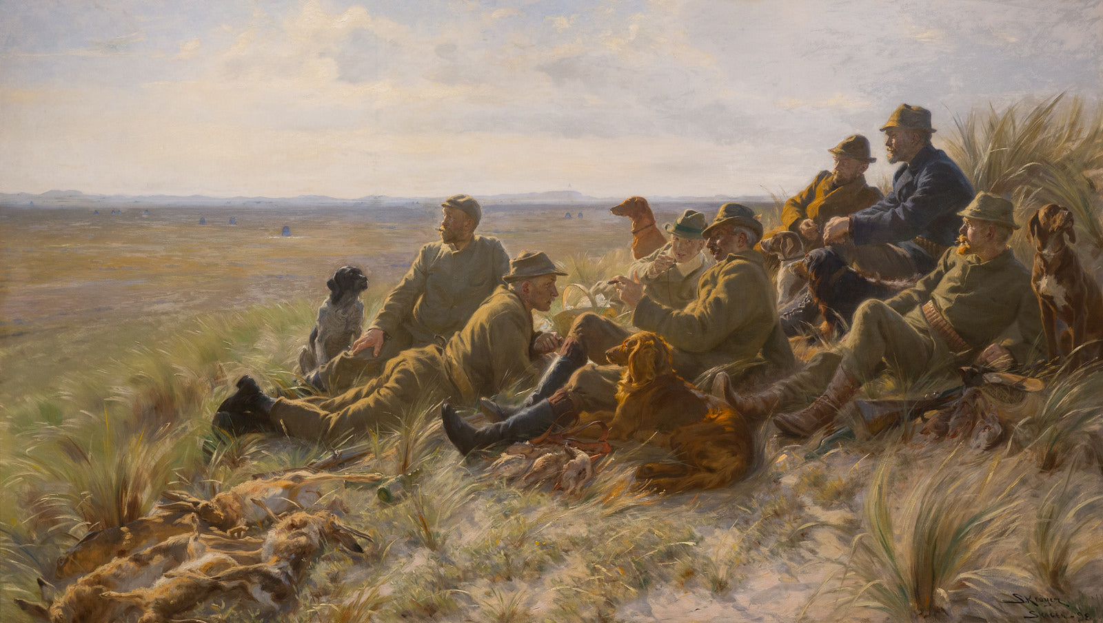 Hunters of Skagen, vintage artwork by Peder Severin Kroyer, 12x8" (A4) Poster