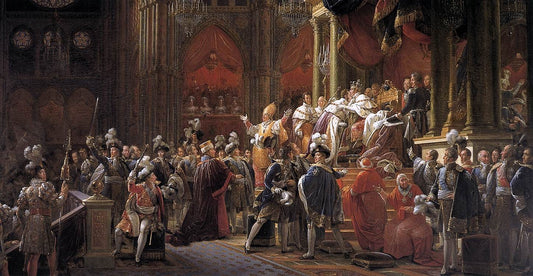 Coronation of Charles X of France, vintage artwork by François Gerard, 12x8" (A4) Poster