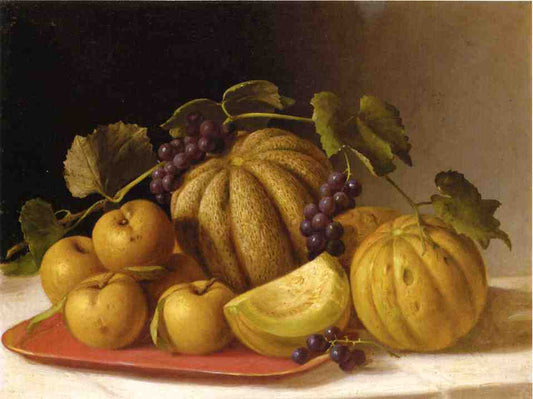 Melons and Yellow Apples, vintage artwork by John F. Francis, A3 (16x12") Poster Print