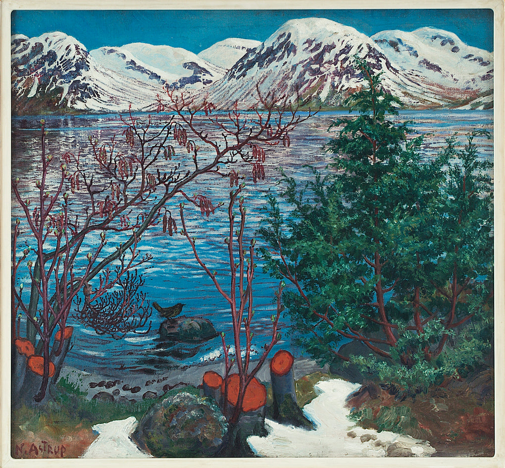 Bird on a Stone by Nicolai Astrup,16x12(A3) Poster