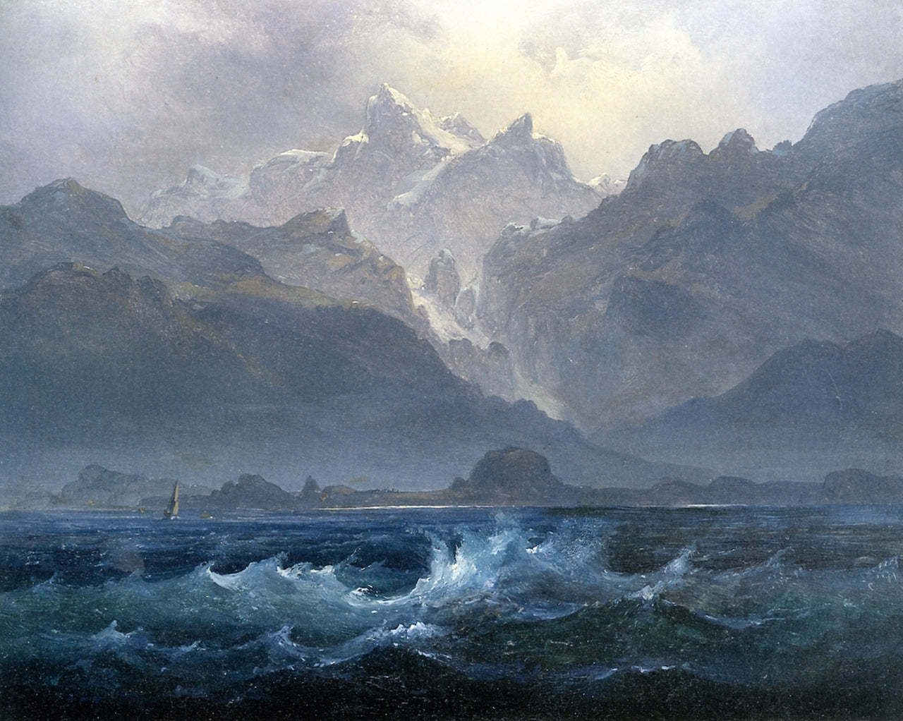 The Seven Sisters Mountain Range, vintage artwork by Peder Balke, A3 (16x12") Poster Print