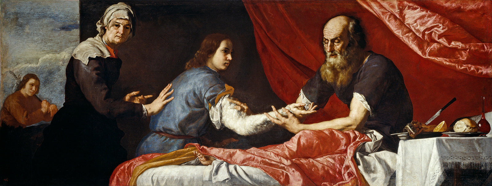 Isaac and Jacob, vintage artwork by Jusepe de Ribera, 12x8" (A4) Poster