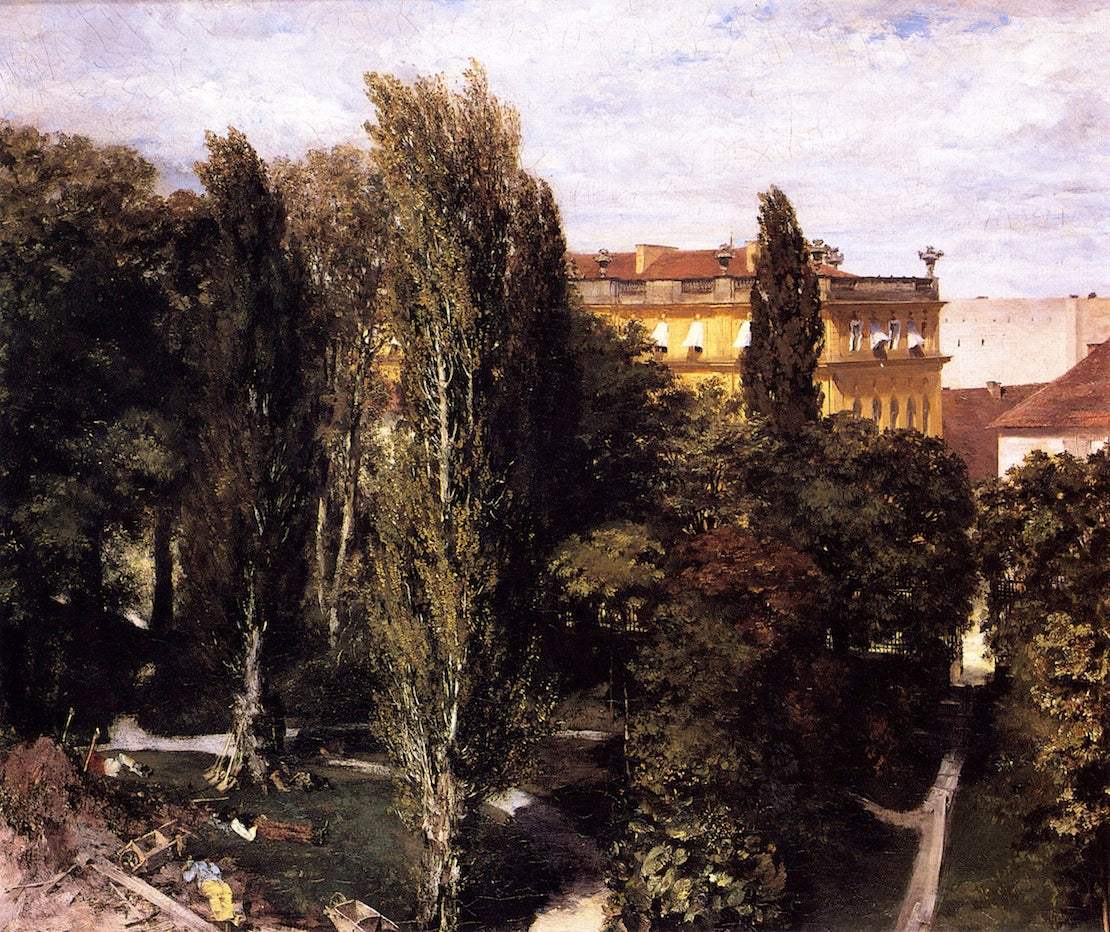 Garden of Prince Albert's Palace, vintage artwork by Adolph von Menzel, A3 (16x12") Poster Print