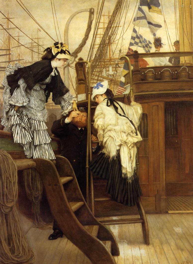 Boarding the Yacht, vintage artwork by James Tissot, 12x8" (A4) Poster