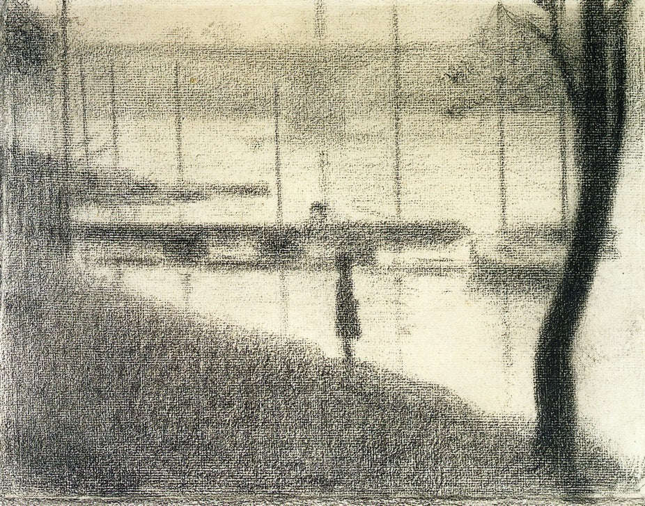 The Pont de Courbevoie, vintage artwork by Georges Seurat, 12x8" (A4) Poster