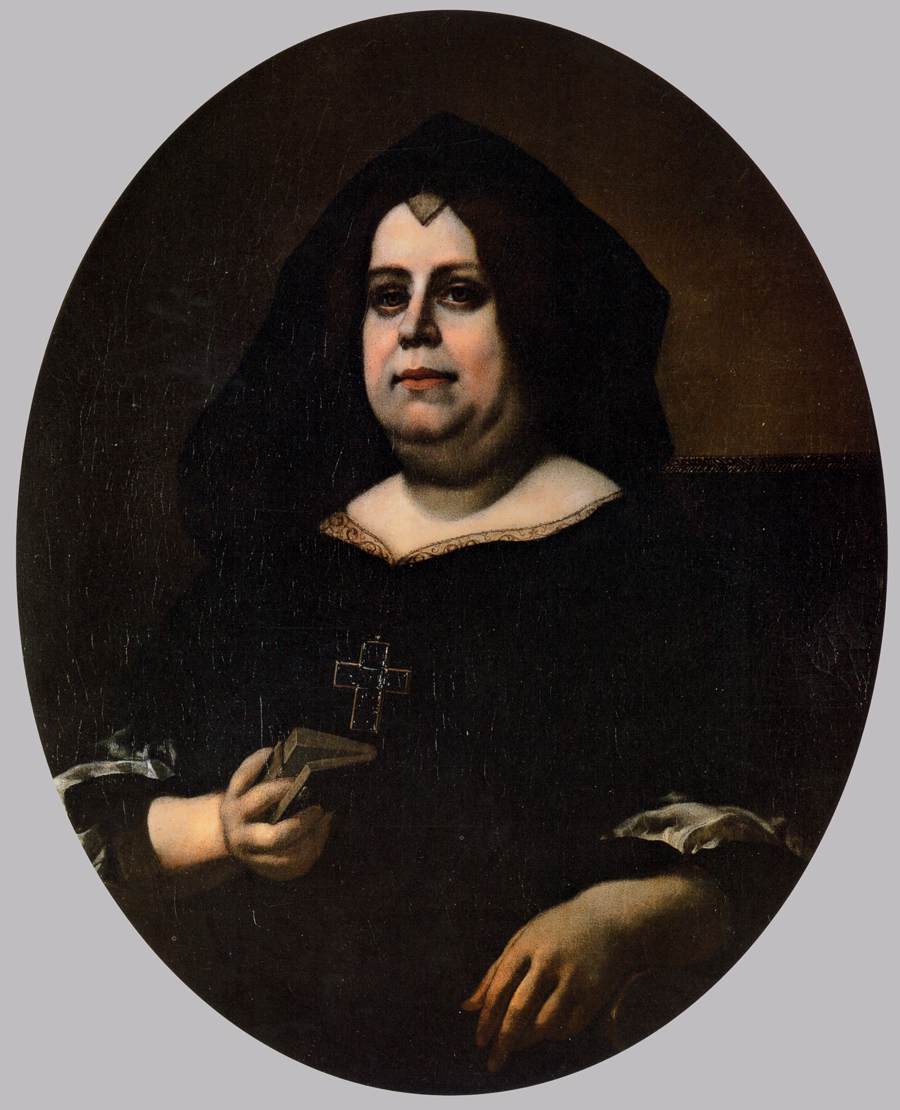 Vittoria della Rovere in Widow's Weeds, vintage artwork by Carlo Dolci, 12x8" (A4) Poster