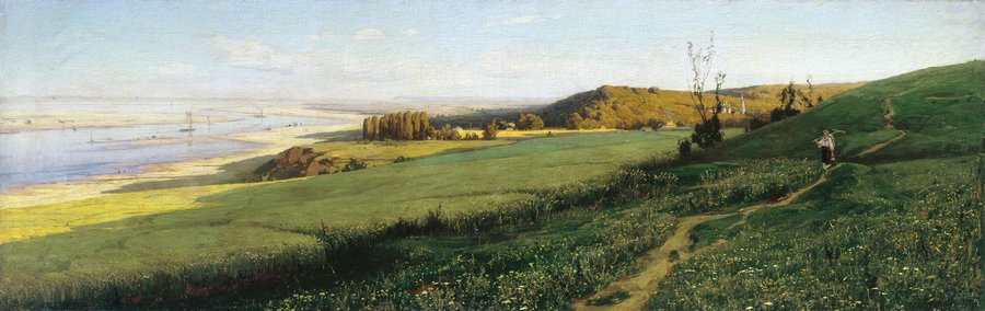 The Dnieper River, vintage artwork by Vladimir Orlovsky, 12x8" (A4) Poster