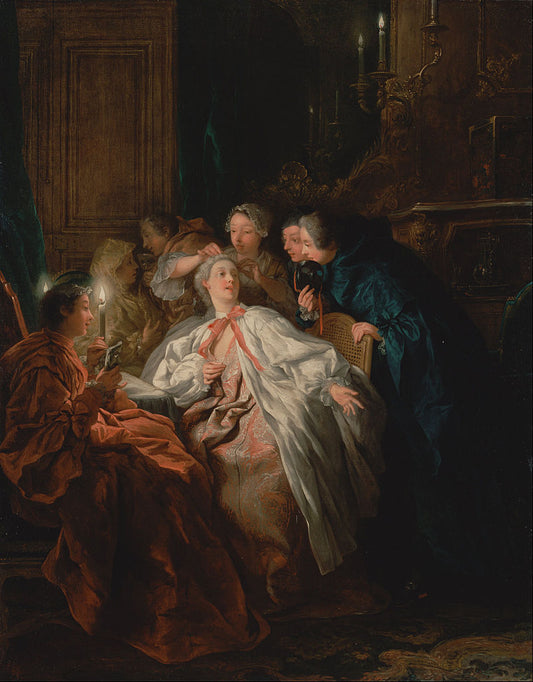 Before the Ball, vintage artwork by Jean-François de Troy, 12x8" (A4) Poster