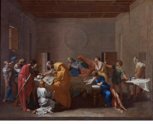 Extreme Unction, vintage artwork by Nicolas Poussin, 12x8" (A4) Poster