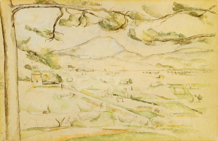 The Arc Valley, vintage artwork by Paul Cezanne, 12x8
