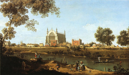 The Chapel of Eton College, vintage artwork by Canaletto, 12x8" (A4) Poster