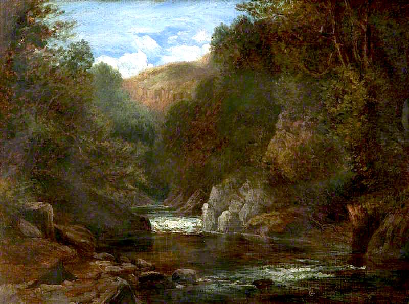 Dell Scene near Betws-y-Coed, vintage artwork by David Cox, 12x8" (A4) Poster