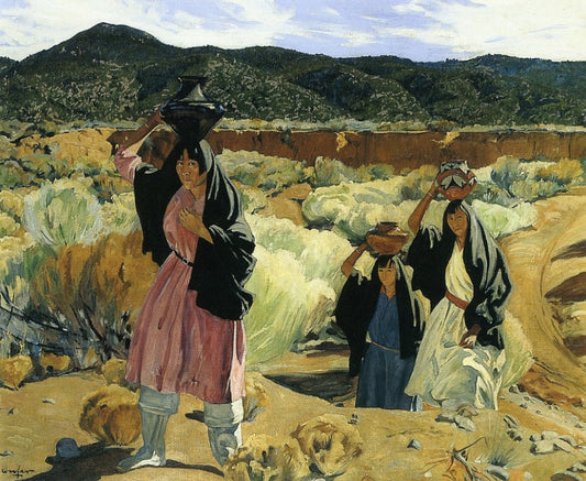 Coming from the Spring, vintage artwork by Walter Ufer, 12x8" (A4) Poster