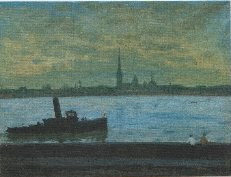 White Night on the Neva, vintage artwork by Vladimir Grinberg, 12x8" (A4) Poster