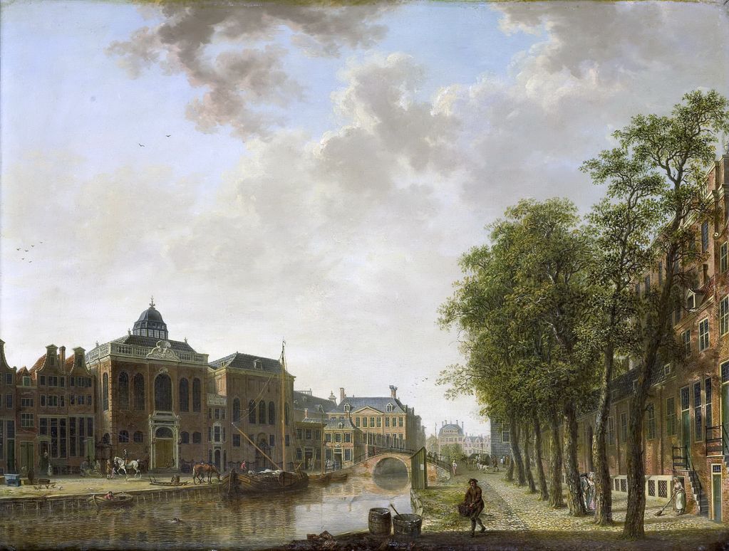 View of the Houtmarkt, Amsterdam, vintage artwork by Hendrik Keun, 12x8" (A4) Poster