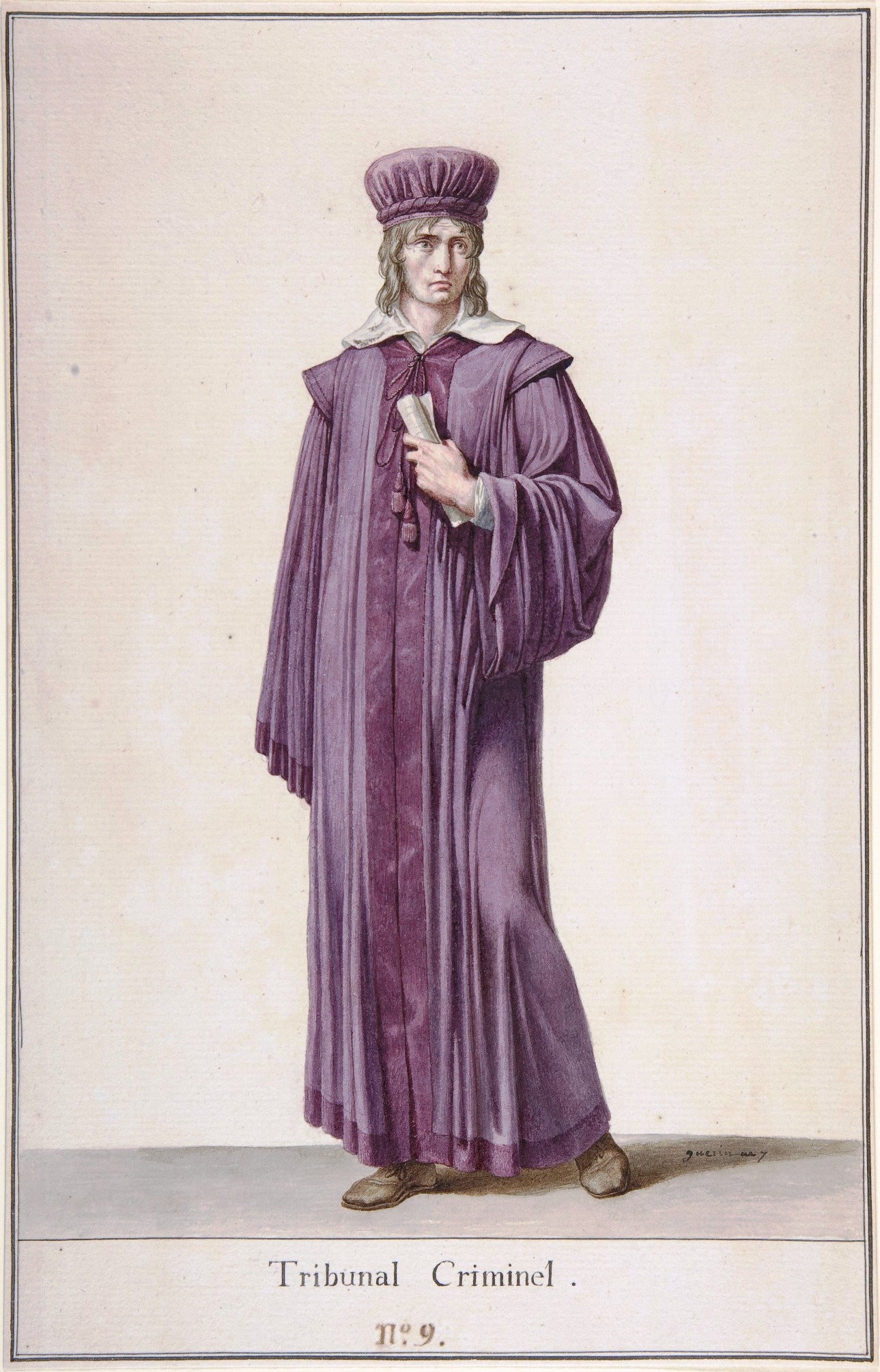 A Judge of the Criminal Court, vintage artwork by Pierre-Narcisse Guerin, 12x8" (A4) Poster