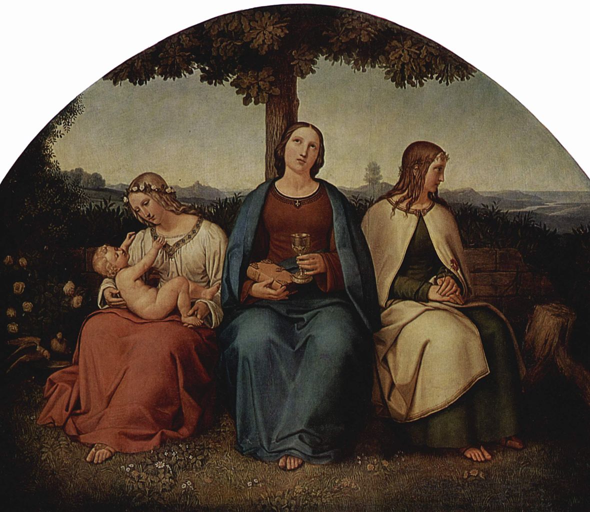 Faith, Hope and Love, vintage artwork by Heinrich Maria von Hess, A3 (16x12") Poster Print
