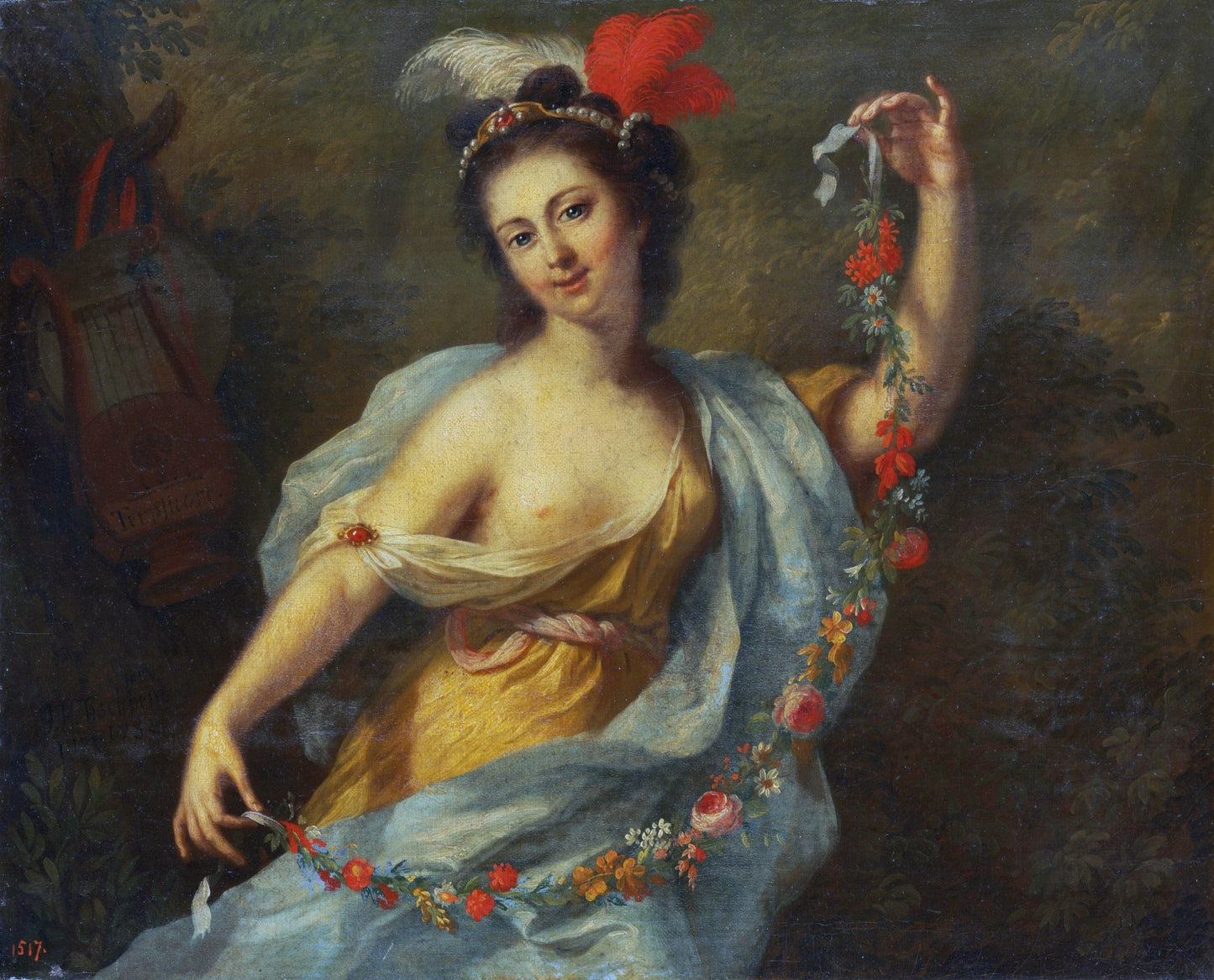 The Nine Muses - Terpsichore (Dance), vintage artwork by Johann Heinrich Tischbein the Elder, 12x8" (A4) Poster