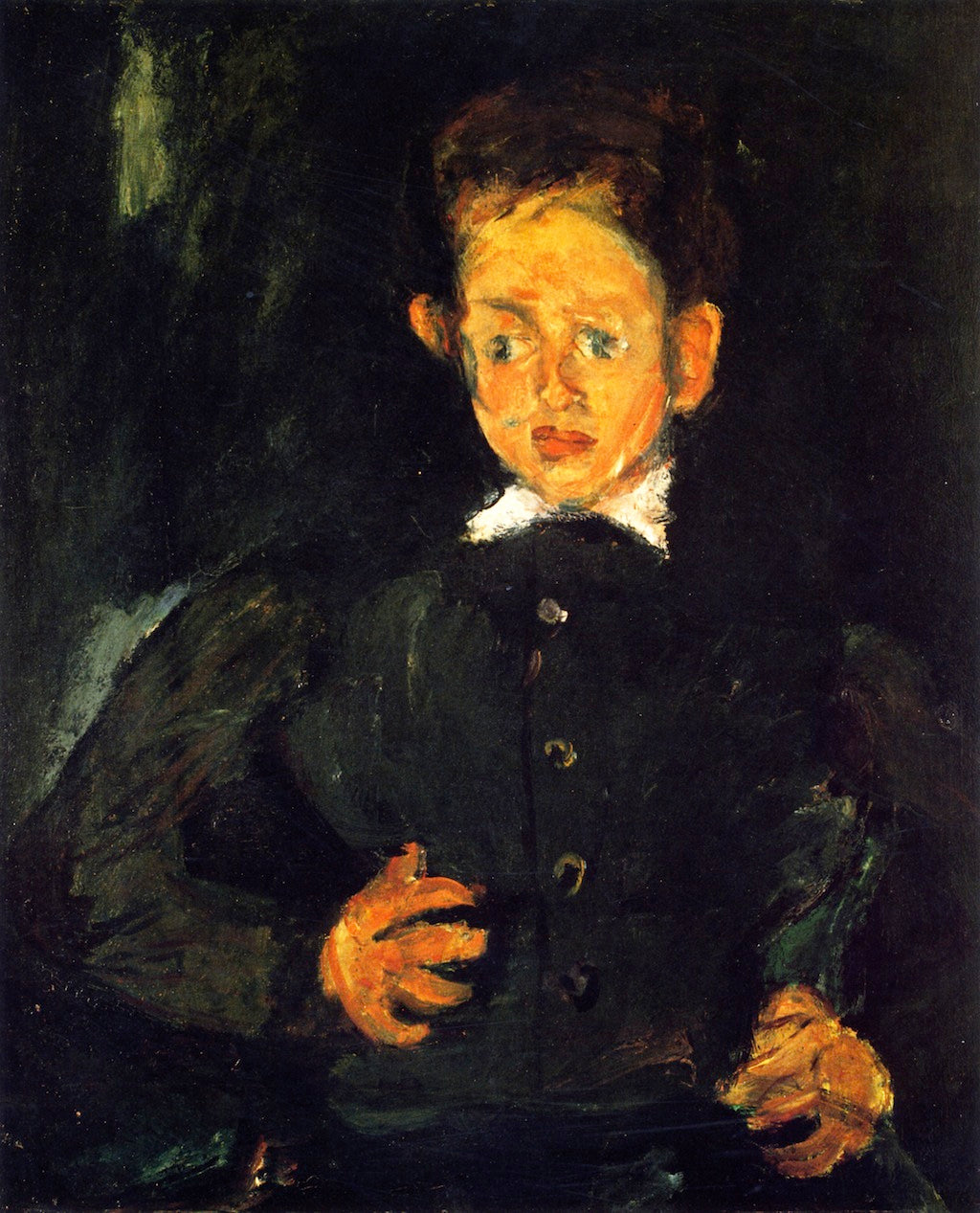 Boy in a Green Coat, vintage artwork by Chaim Soutine, 12x8" (A4) Poster