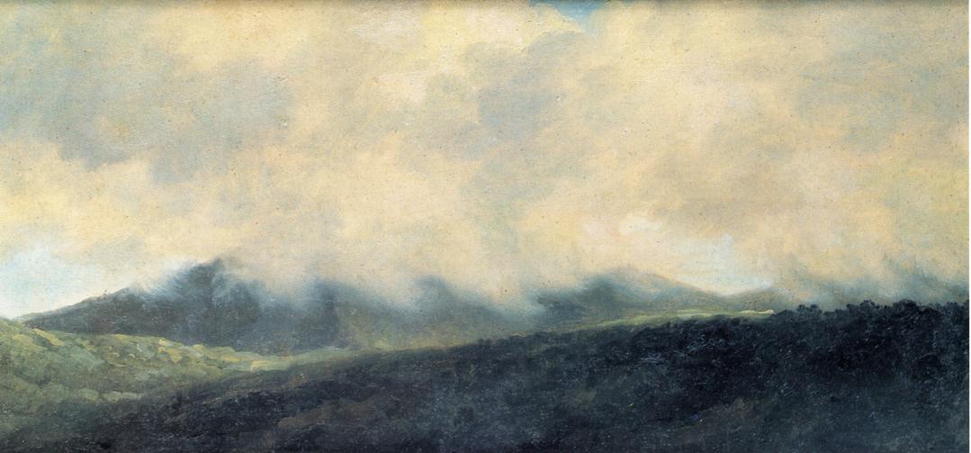 Rocca di Papa under Clouds, vintage artwork by Pierre-Henri de Valenciennes, 12x8" (A4) Poster