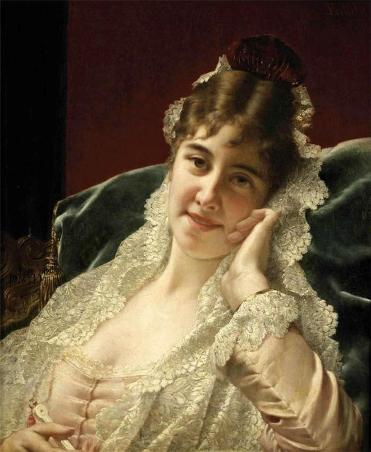 An Alluring Glance, vintage artwork by Jan Frederik Pieter Portielje, 12x8" (A4) Poster