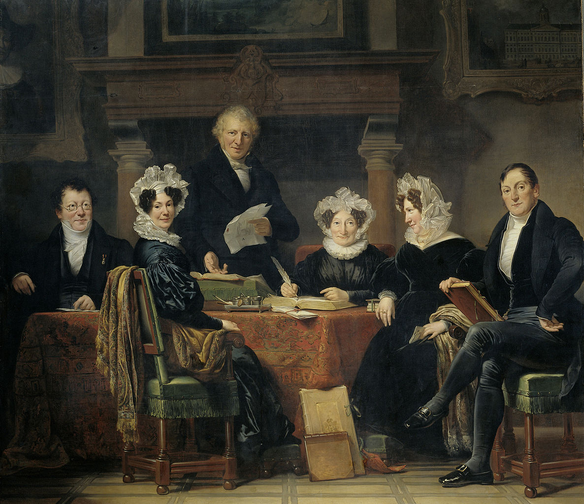Regents of the Leper Colony in Amsterdam, vintage artwork by Jan Adam Kruseman, A3 (16x12") Poster Print