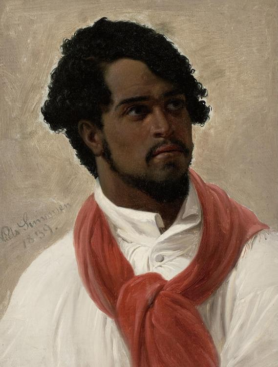 Portrait of a Turk, Wearing a Red Scarf, vintage artwork by Niels Simonsen, A3 (16x12") Poster Print