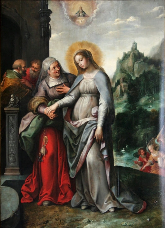 Mary’s Visit to Elizabeth, vintage artwork by Frans Francken the Younger, 12x8" (A4) Poster