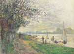 Banks of the Petit-Gennevilliers, Sunset, vintage artwork by Claude Monet, 12x8" (A4) Poster