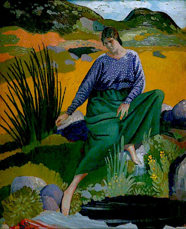 Lyndra by  the Pool, vintage artwork by Derwent Lees, 12x8" (A4) Poster