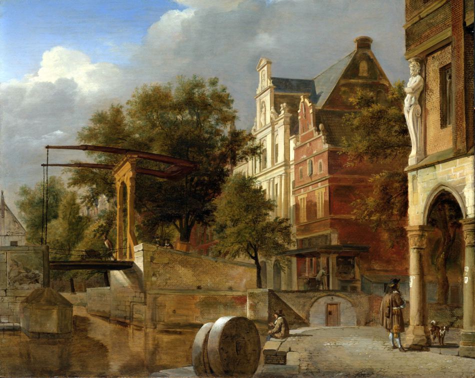 De ophaalbrug, vintage artwork by Attributed to Adriaen van de Velde, 12x8" (A4) Poster