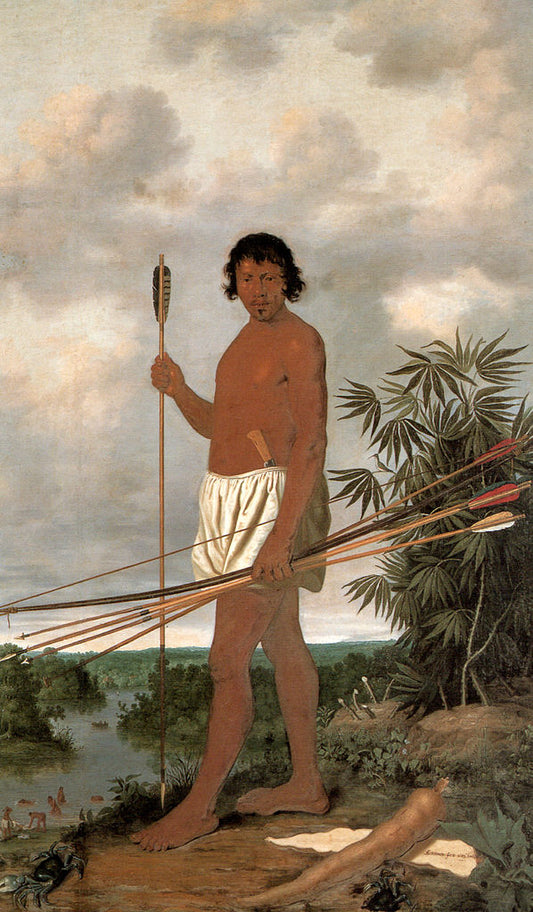 Tupi man, vintage artwork by Albert Eckhout, 12x8" (A4) Poster