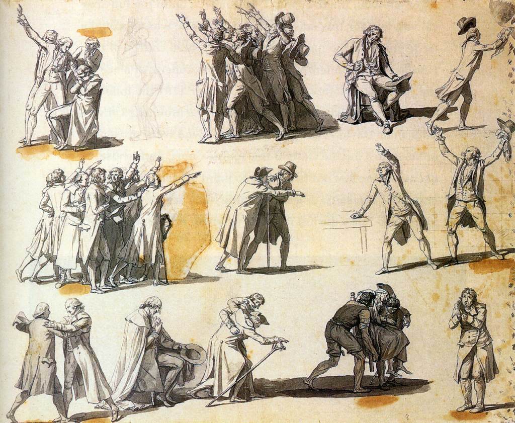 Deputies Swearing Oaths, vintage artwork by Jacques-Louis David, 12x8" (A4) Poster