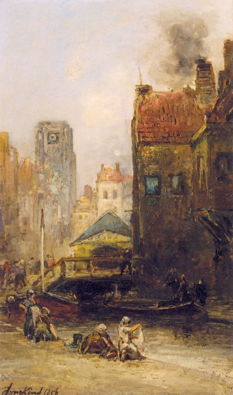 Haagse Veere, Rotterdam, vintage artwork by Johan Barthold Jongkind, A3 (16x12") Poster Print