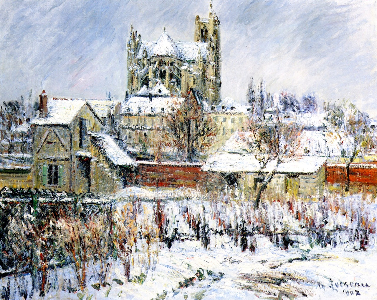 Auxerres in the Snow by Gustave Loiseau,A3(16x12")Poster
