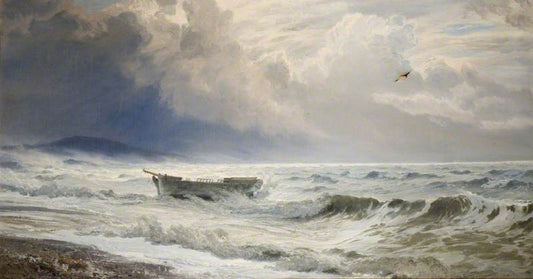 Rough Weather on the Coast, Cumberland, vintage artwork by Henry Moore, 12x8" (A4) Poster