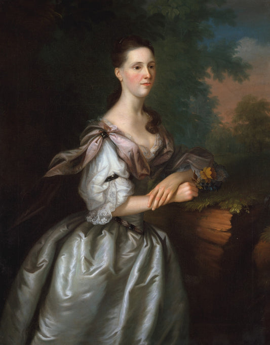 Mrs. Samuel Cutts, vintage artwork by Joseph Blackburn, 12x8" (A4) Poster