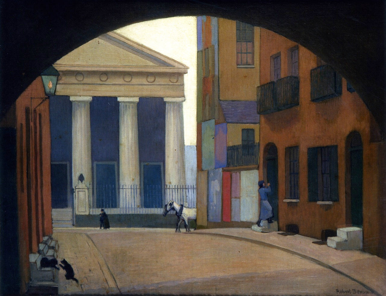 A London Church, vintage artwork by Robert Bevan, 12x8" (A4) Poster