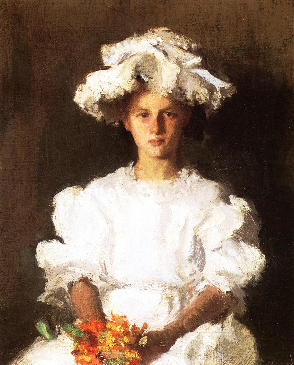 Blue Ribbon, vintage artwork by Abbott Handerson Thayer, 12x8" (A4) Poster