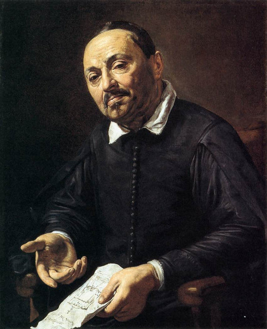Portrait of Raffaello Menicucci, vintage artwork by Valentin de Boulogne, 12x8" (A4) Poster