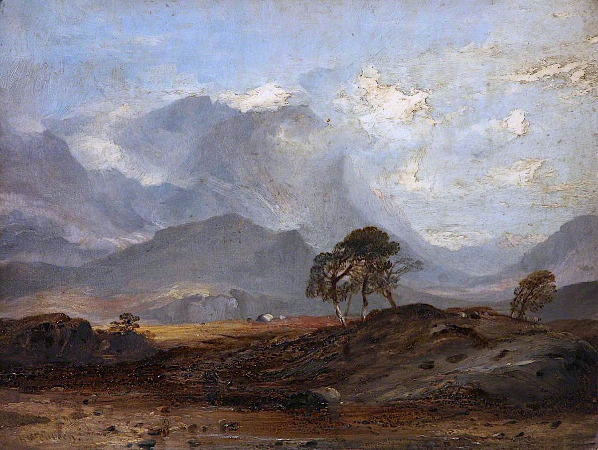 Highland Landscape, Glencoe, vintage artwork by Horatio McCulloch, A3 (16x12") Poster Print