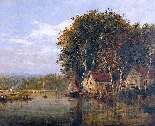 The River at Thorpe Reach, Norwich, vintage artwork by William Philip Barnes Freeman, A3 (16x12") Poster Print
