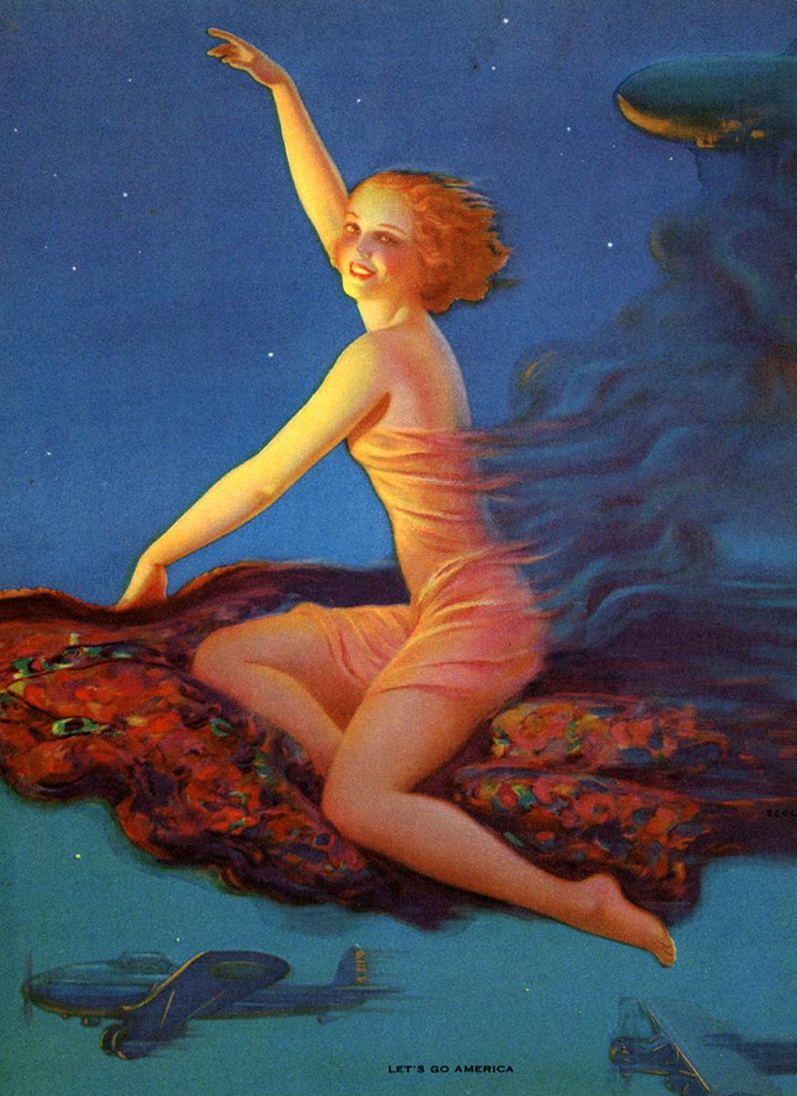Let's Go America, vintage artwork by Edward Mason Eggleston, 12x8" (A4) Poster