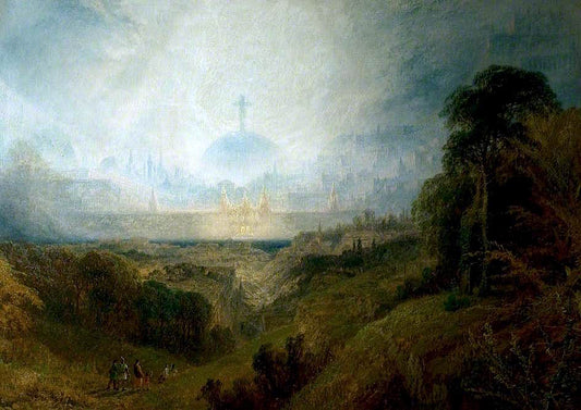 Pilgrims in Sight of the Celestial City, vintage artwork by Henry Dawson, A3 (16x12") Poster Print