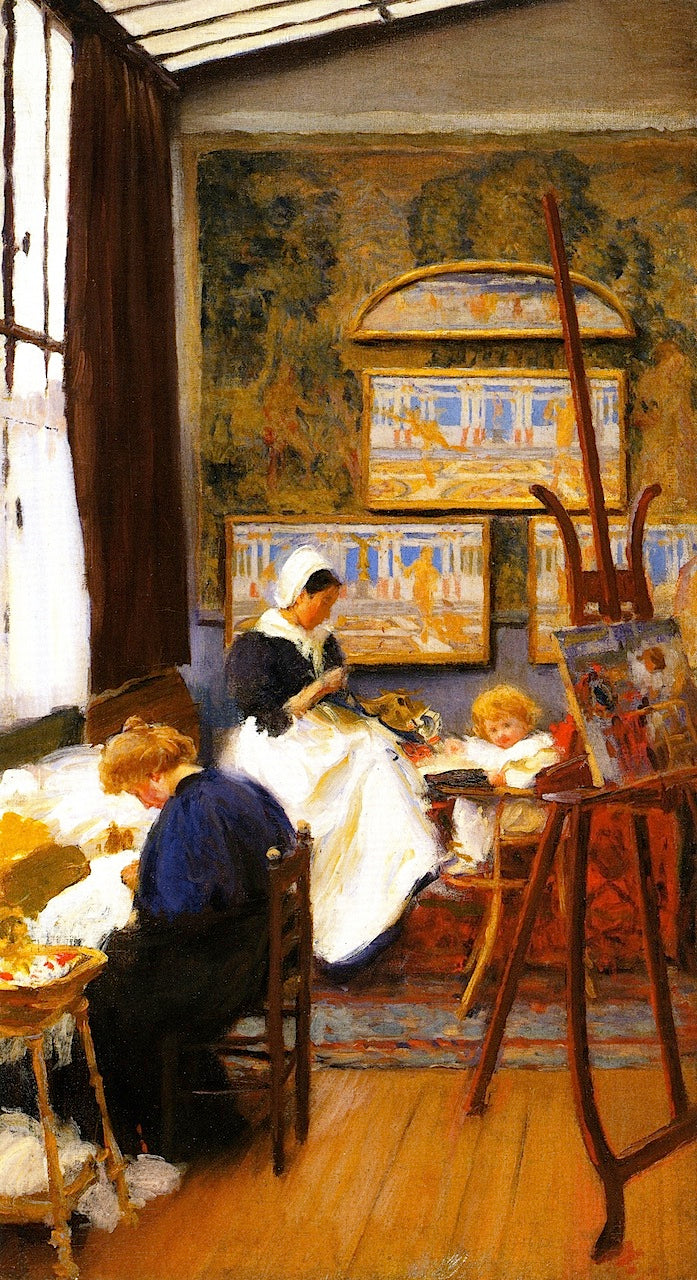 In the Nursery, vintage artwork by Mary Fairchild MacMonnies Low, 12x8" (A4) Poster