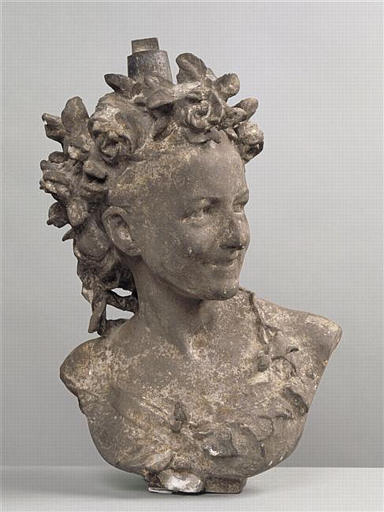 La rieuse aux roses (Laughter with Roses), vintage artwork by Jean-Baptiste Carpeaux, 12x8" (A4) Poster